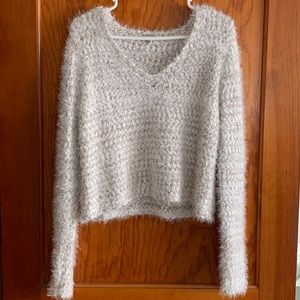 Fuzzy Charlotte Russe White Sweater